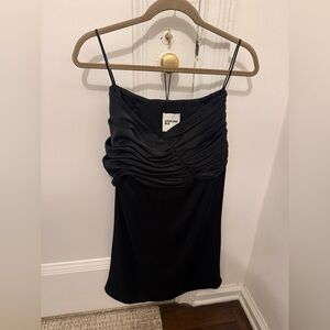 Orseund Iris Black Silk Midi Skirt